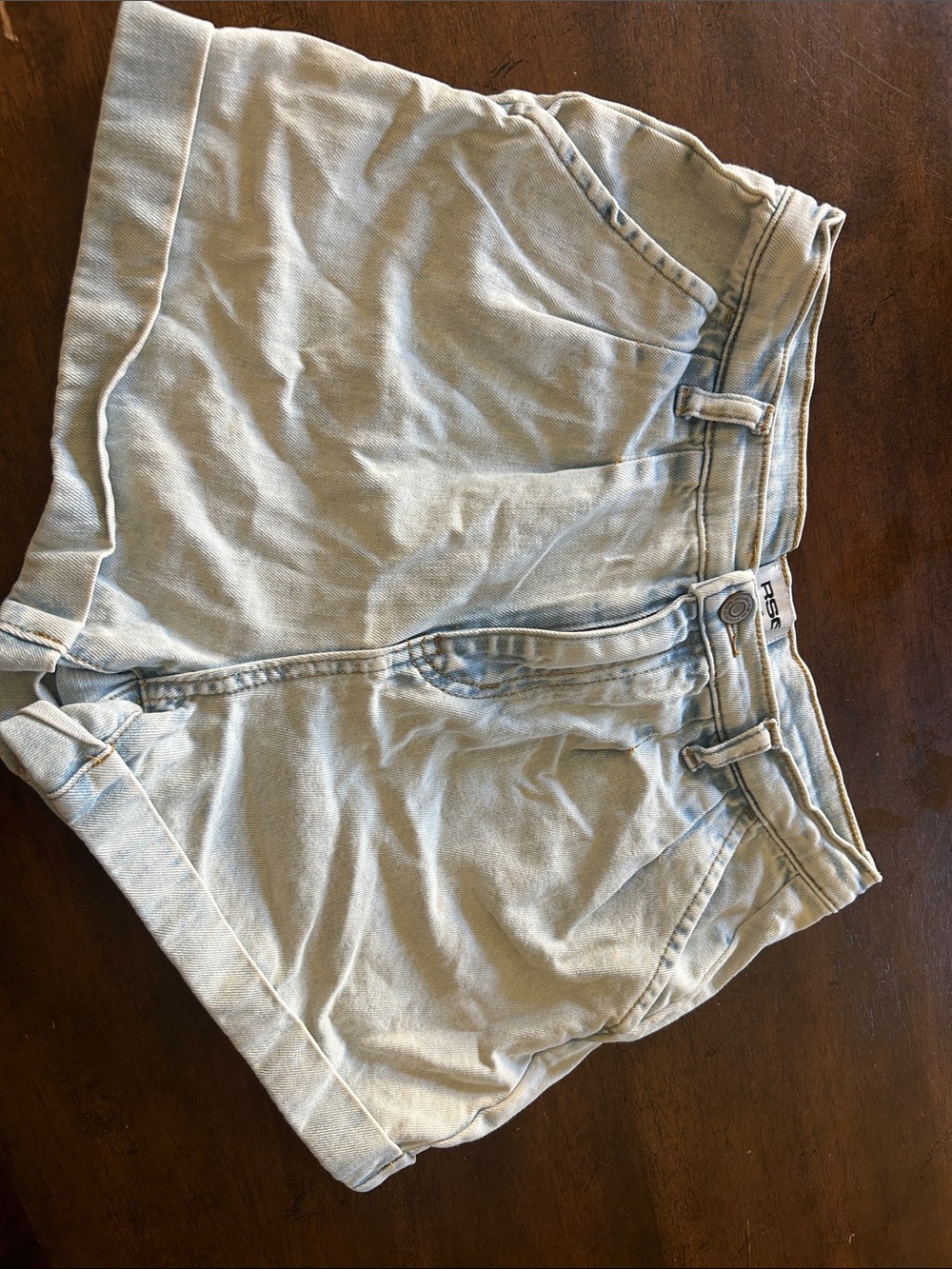 RSQ Light Blue High-Rise Jean Shorts